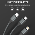 USB kabel LDNIO LS441 Type-C USB sivi 1m